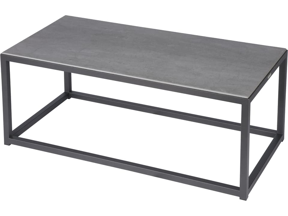 Equinox 39-Inch Coffee Table Graphite Stainless Steel Dusk Ceramic