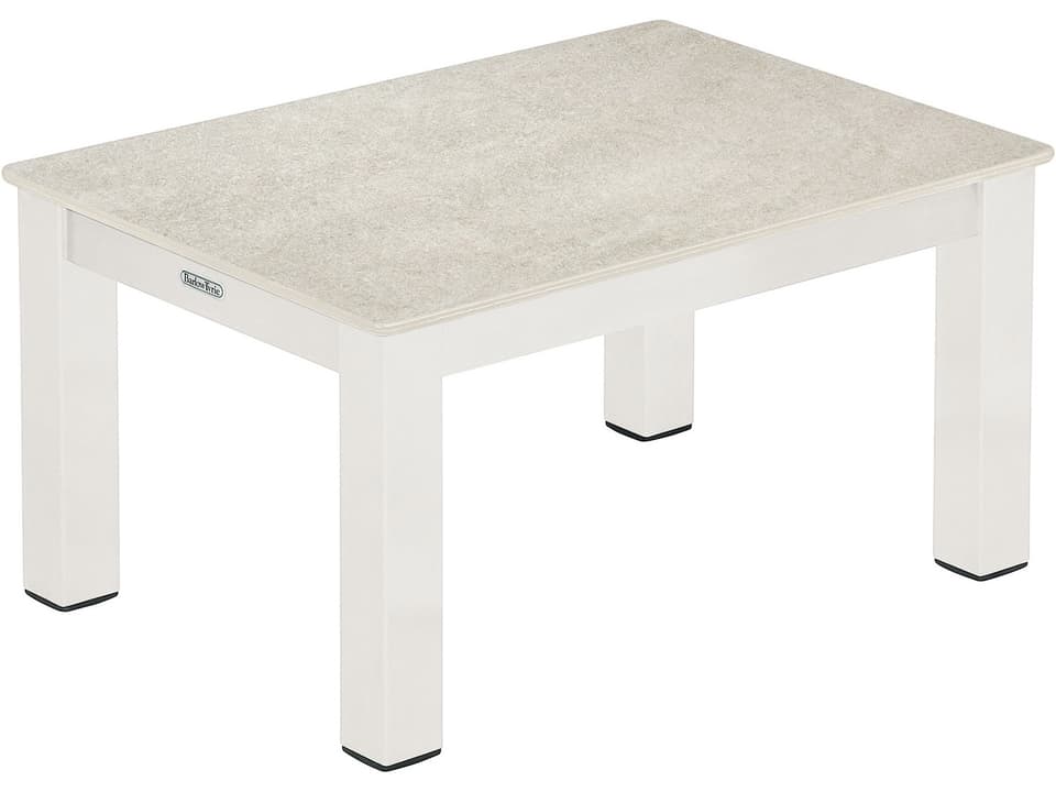 Equinox Lounger Table - Arctic White Powder Coated Stainless Steel Frame - Frost Ceramic Top