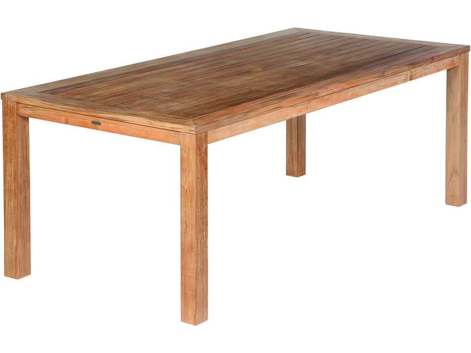 Linear 79-Inch Rectangle Teak Dining Table in Natural Teak