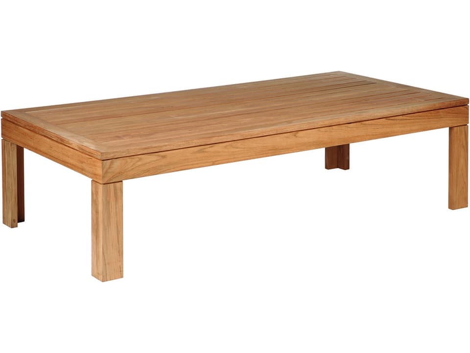 Linear 59-Inch Teak Rectangular Coffee Table