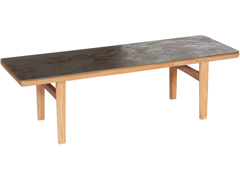 Monterey 59-Inch Teak Coffee Table with Oxide Ceramic Top