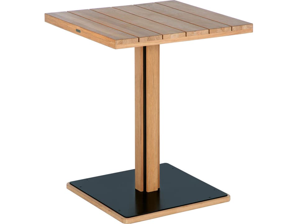 Titan 30-Inch Square Counter Table with Rustic Teak and Black Frame