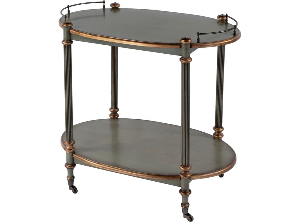 Specialty Company Kathleen 2-Tier Oval Bar Cart in Pastel Green