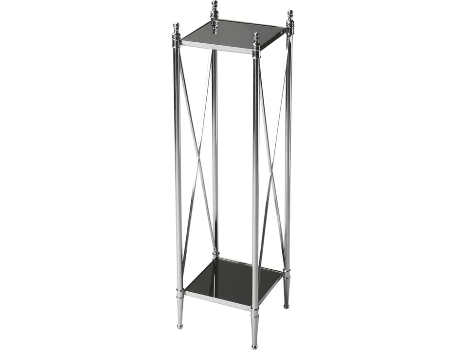 Deidre Square Glass Nickel End Table