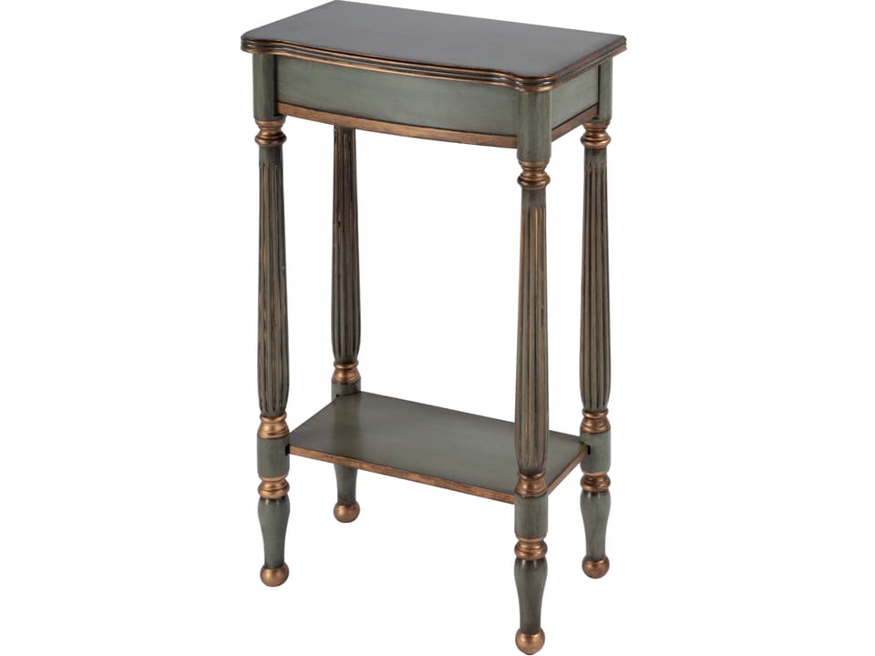 Whitney Rectangle Console Table in Distressed Green Finish