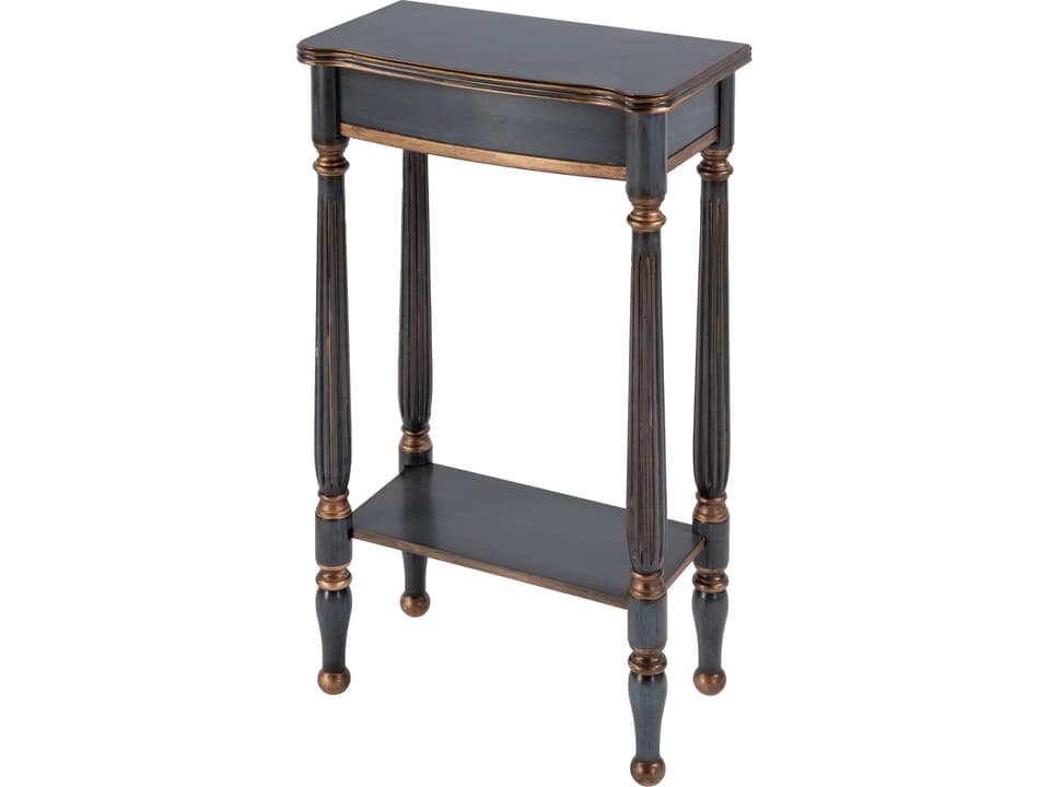 Whitney Narrow Console Table with Shelf in Royal Pastel Blue