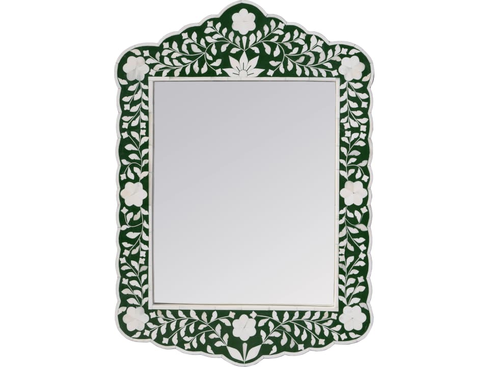 Specialty Vivienne Wall Mirror in Gray and White Bone Inlay