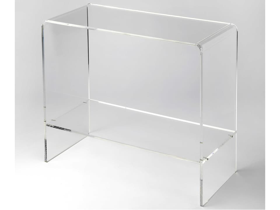 Crystal Clear Modern Acrylic Console Table in Clear