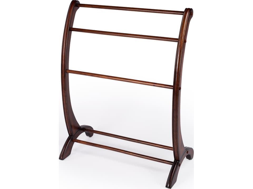 Specialty Company Nathaniel 3-Rail Blanket Stand in Dark Brown Mahogany