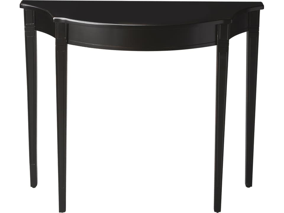 Chester Demilune Console Table in Black Licorice Finish