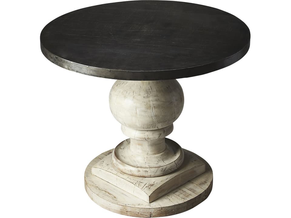 Artifacts Pompei Round Console Table with Mango Wood and Iron Top