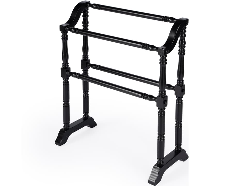 Lillian 4-Rod Blanket Rack in Black Licorice Finish