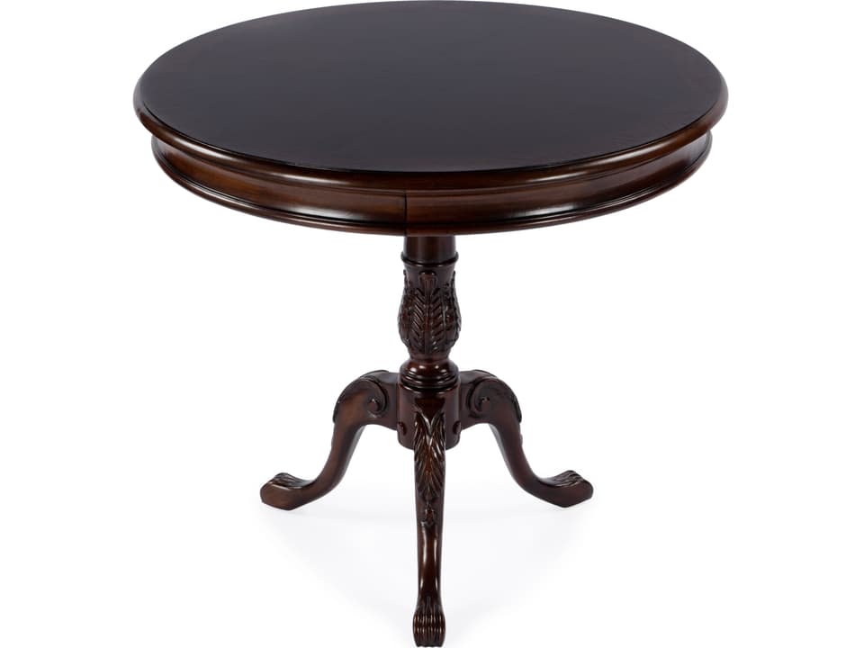 Specialty Company Carissa Round Console Table in Cherry Brown