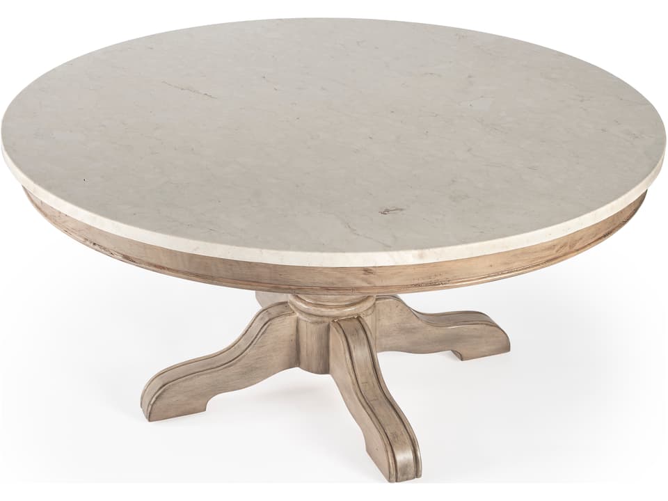 Specialty Company Danielle Round Marble Coffee Table in Sandalwood Beige