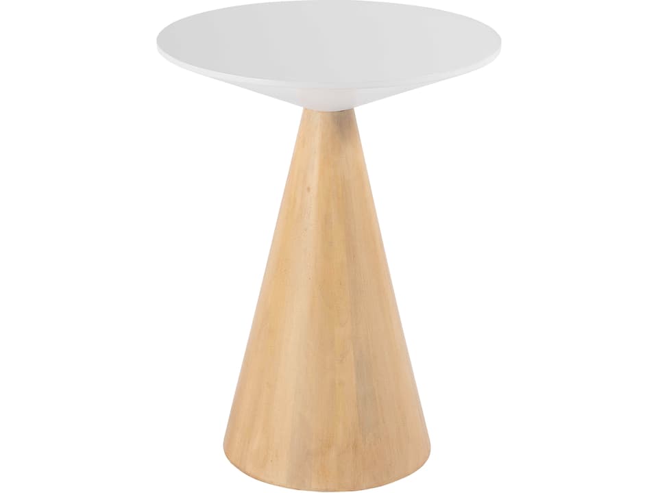 Via 20-Inch Round Side Table in Natural Solid Mango Wood