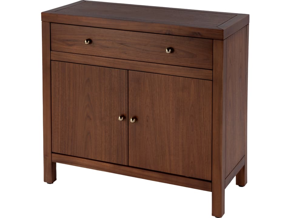 Nora 1 Drawer 2 Door Accent Cabinet in Walnut Brown