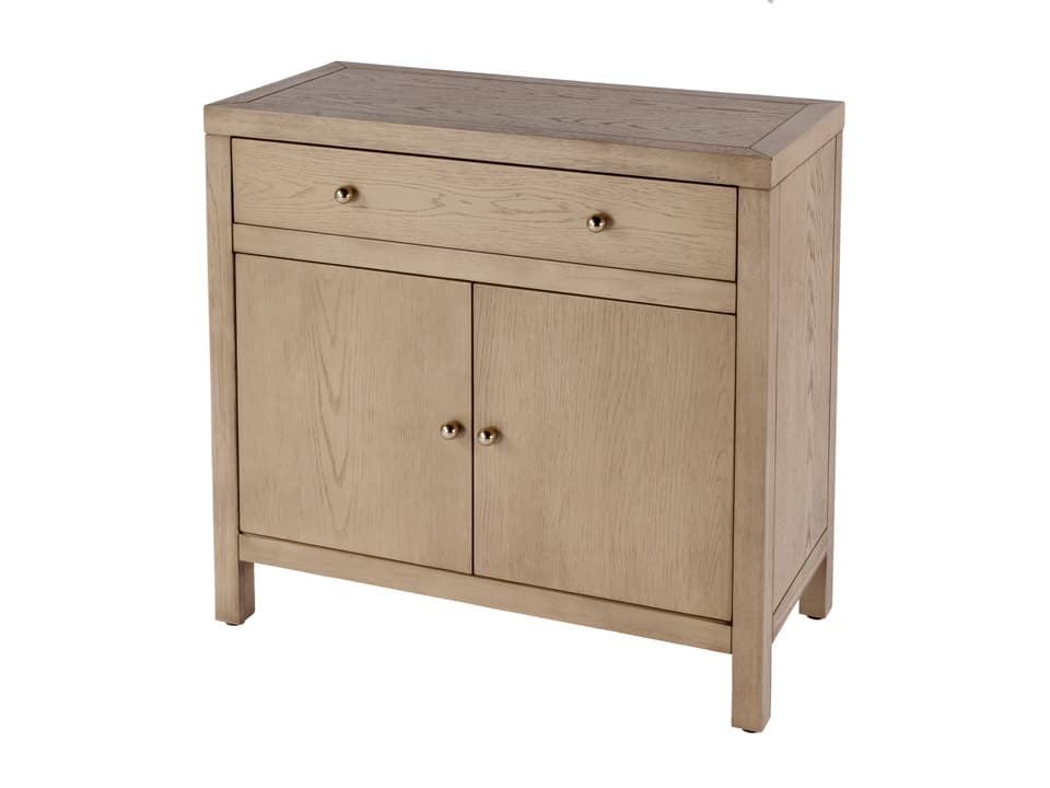 Nora Accent Storage Cabinet with 1 Drawer and 2 Doors in Light Brown