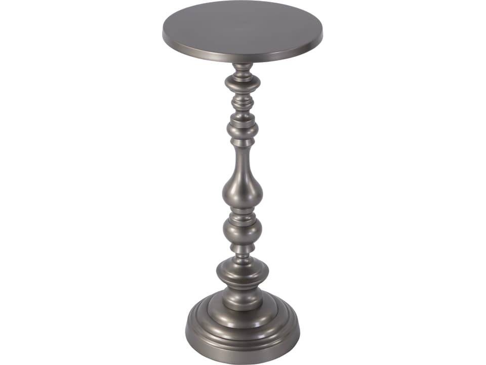 Specialty Mario Round All-Metal End Table in Silver