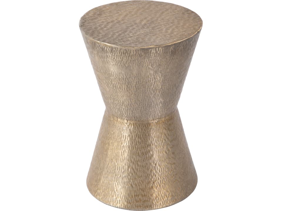 Flen Round Aluminum Modern End Table in Silver