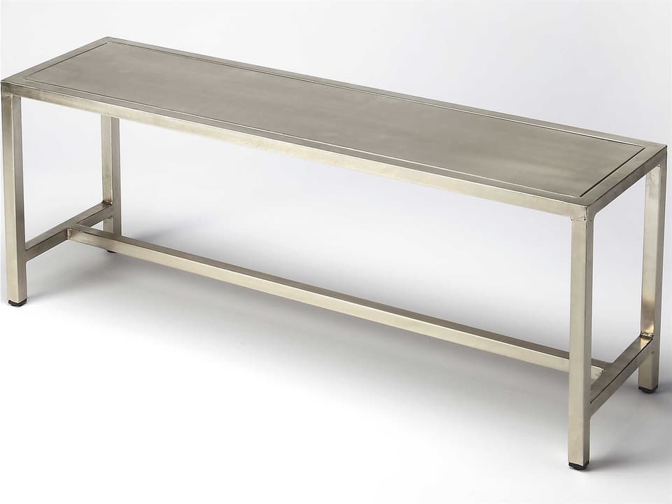 Tribeca Iron Bench in Brushed Nickel