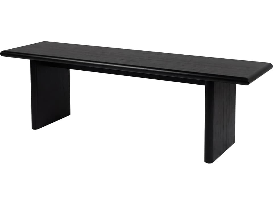 Halmstad 64 in. W Wood Dining Bench Black