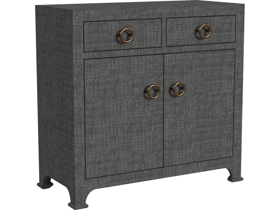 Chatham 2-Drawer Accent Cabinet in Charcoal Gray Raffia
