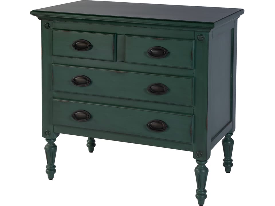 Specialty Company Easterbrook 4-Drawer Mahogany Accent Chest in Green with Bronze Hardware