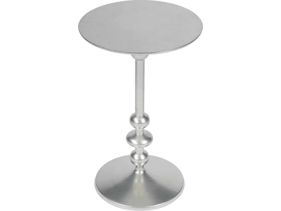 Specialty Zora Round Side Table in Nickel Plated Aluminum
