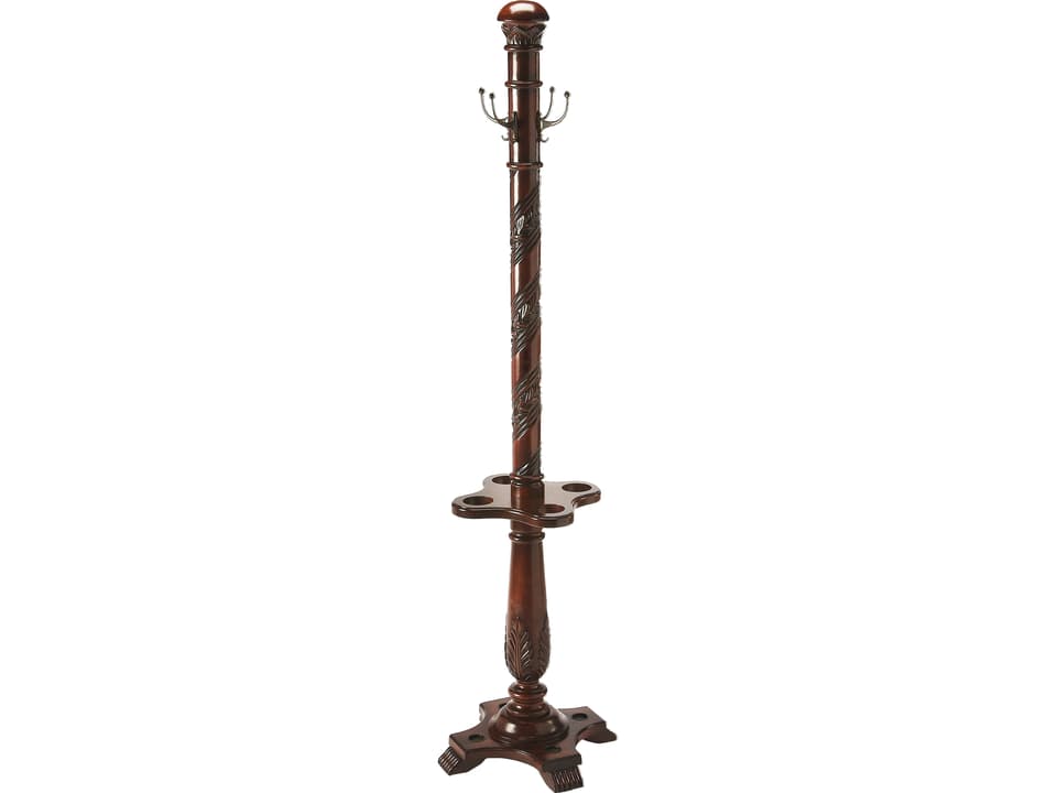 Laird Cherry Coat Rack with Umbrella Holder
