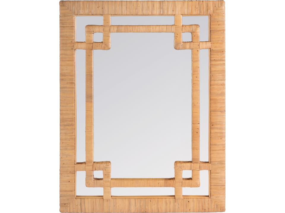 Specialty Hana Rectangular Wall Mirror in Natural Rattan