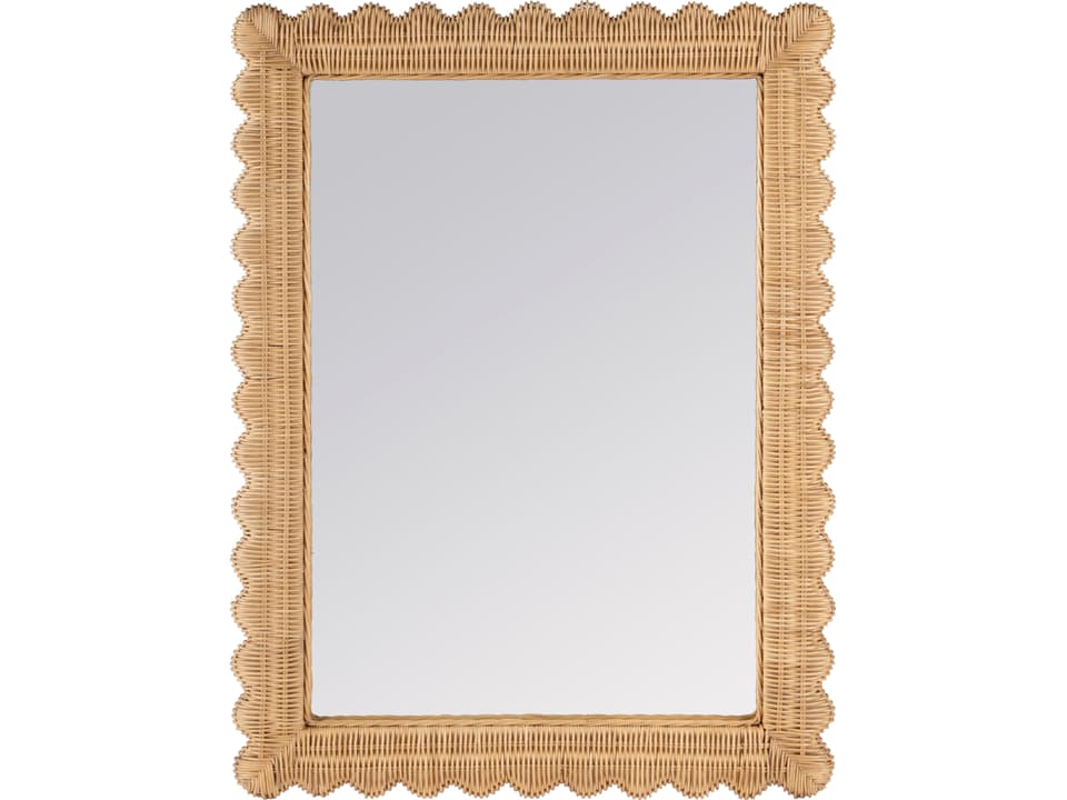 Specialty Flora 40-Inch Rectangle Rattan Wall Mirror in Light Brown