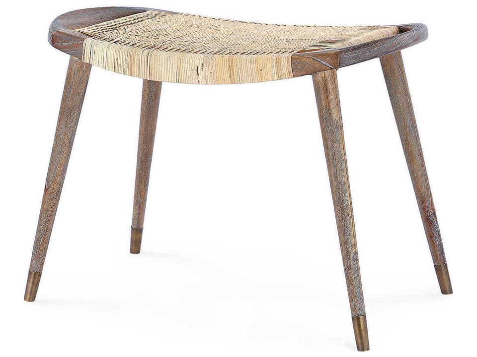 Nicola Accent Stool in Driftwood with Cane Seat