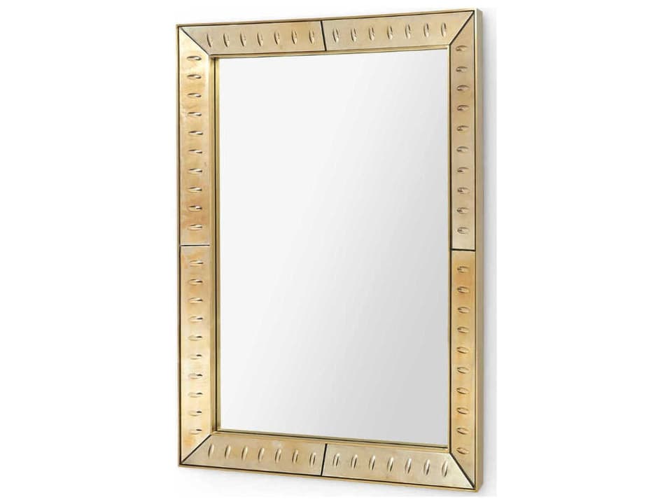 Reese Large Mirror in Antique Champagne with Antique Brass Cladding