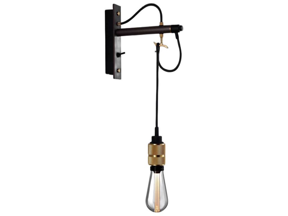 Hooked 1-Light Brass Wall Sconce