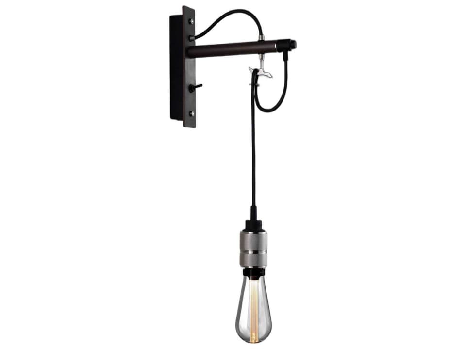 Hooked 1-Light Wall Sconce in Graphite Steel with Solid Steel Hook