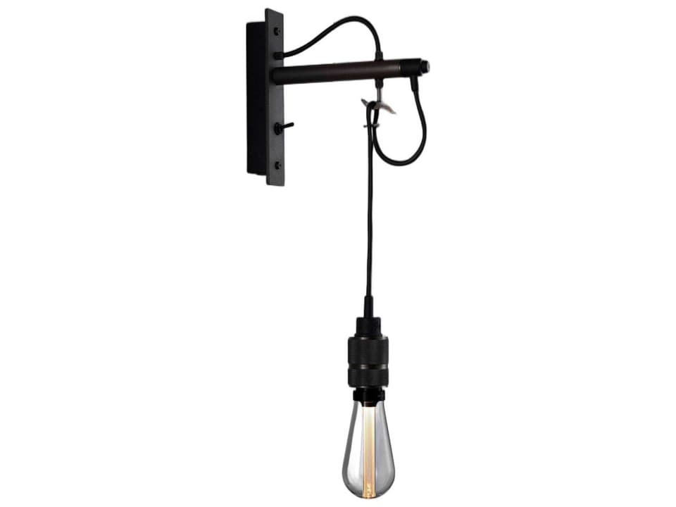 Hooked 1-Light Wall Sconce in Graphite and Smoked Bronze with Adjustable Cable