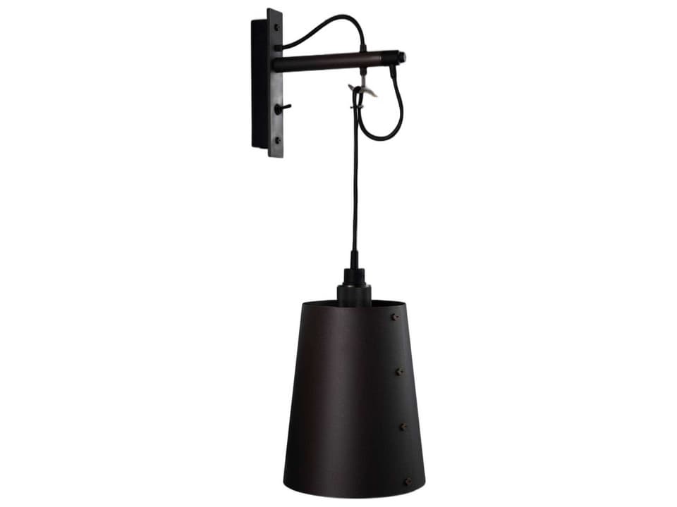 Hooked Wall Light 1-Light Wall Sconce in Smoked Bronze and Graphite Powder-Coated Metal