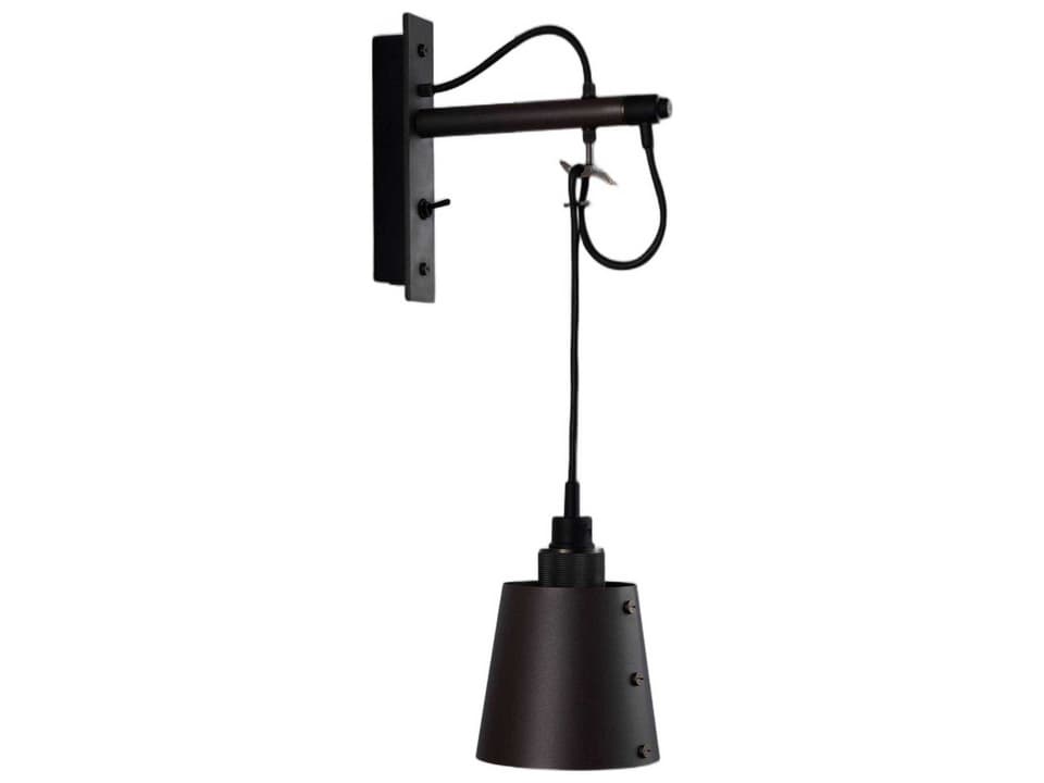 Hooked Cross Small Wall Sconce in Graphite with Solid Metal and Rubber Detail