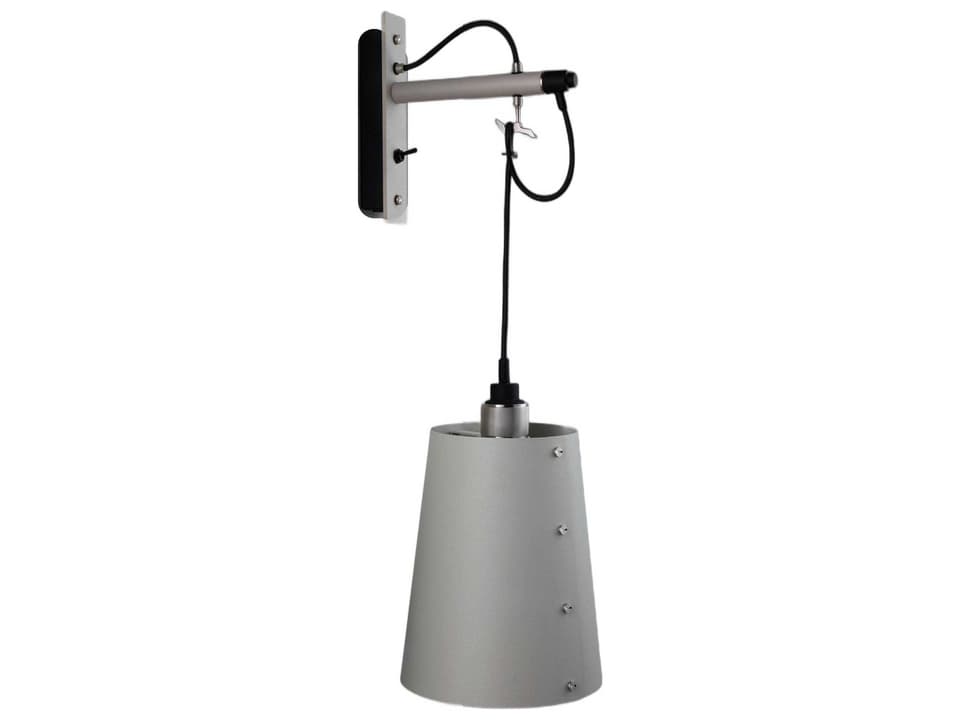 Hooked Large Wall Sconce in Stone and Steel