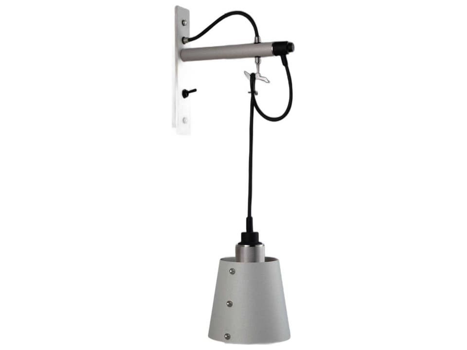 Hooked Wall Small Adjustable Wall Light in Stone and Steel