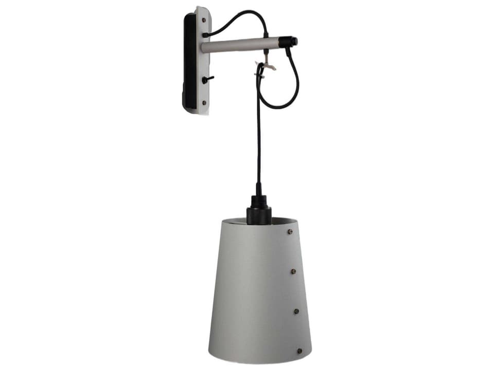 Hooked Wall Sconce Large Shade in Stone Smoked Bronze