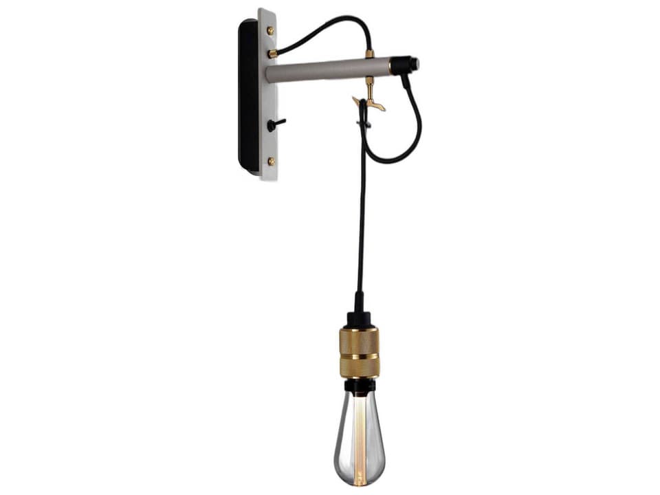 Hooked Wall Nude 1-Light Sconce in Stone and Brass