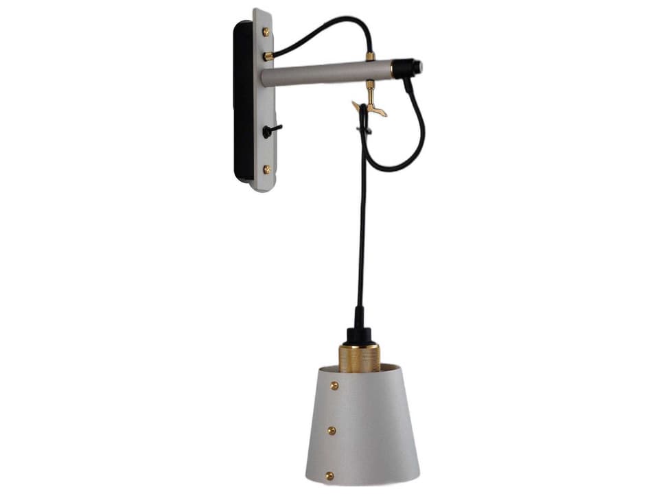 Hooked 1-Light Wall Sconce in Stone and Brass