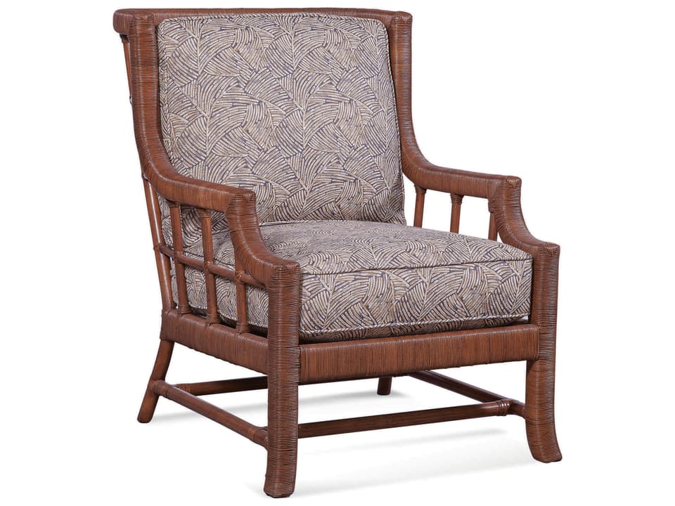 Lafayette Upholstered Accent Chair in Wicker and Rattan