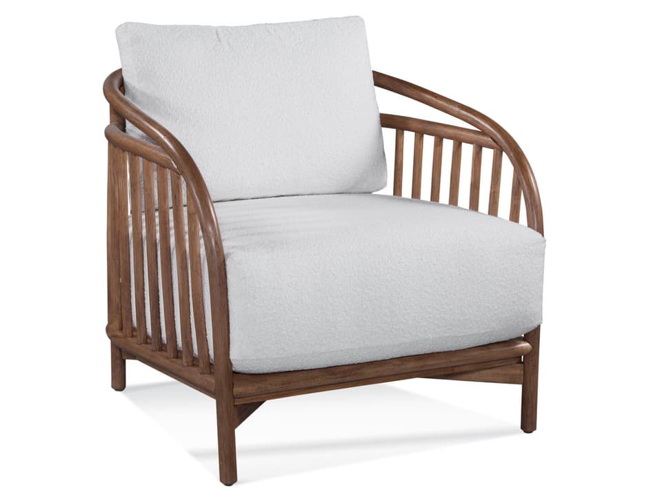 Venice Upholstered Accent Chair with Wicker and Rattan Frame