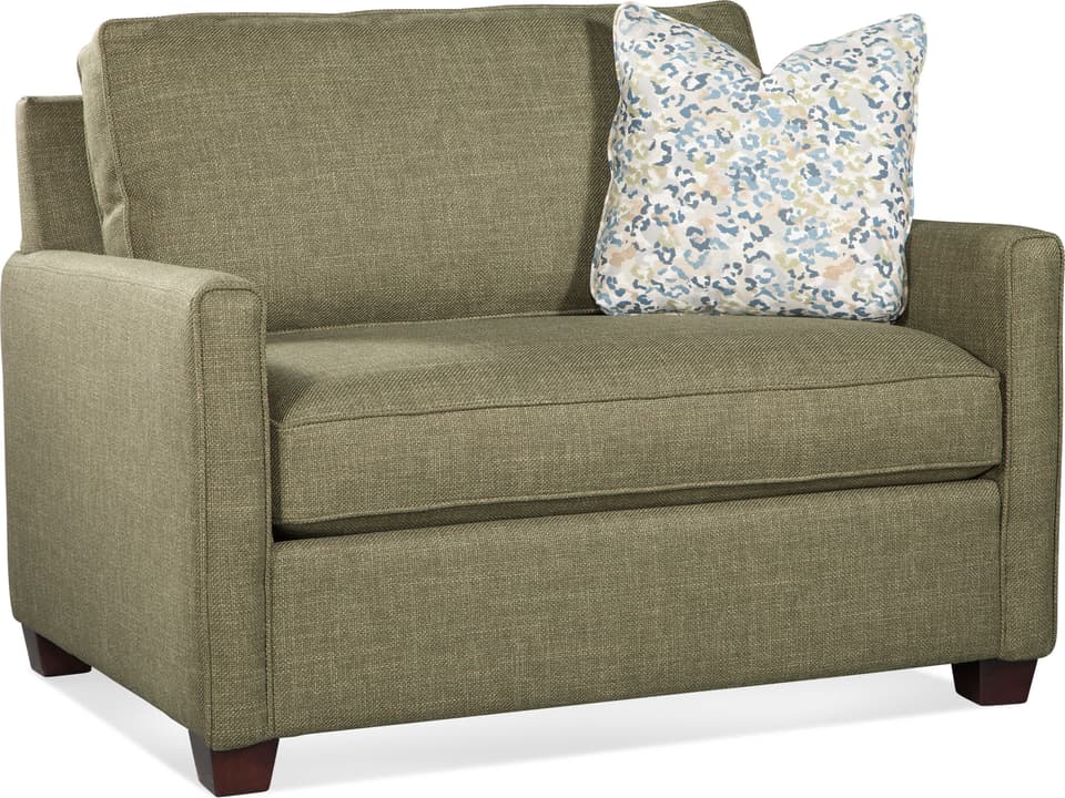 Nicklaus Twin Sleeper Chair with Innerspring Mattress and Track Arms