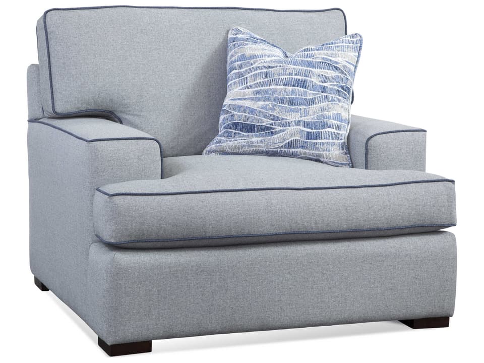 Bridgetown Upholstered Rattan Accent Chair with Throw Pillow