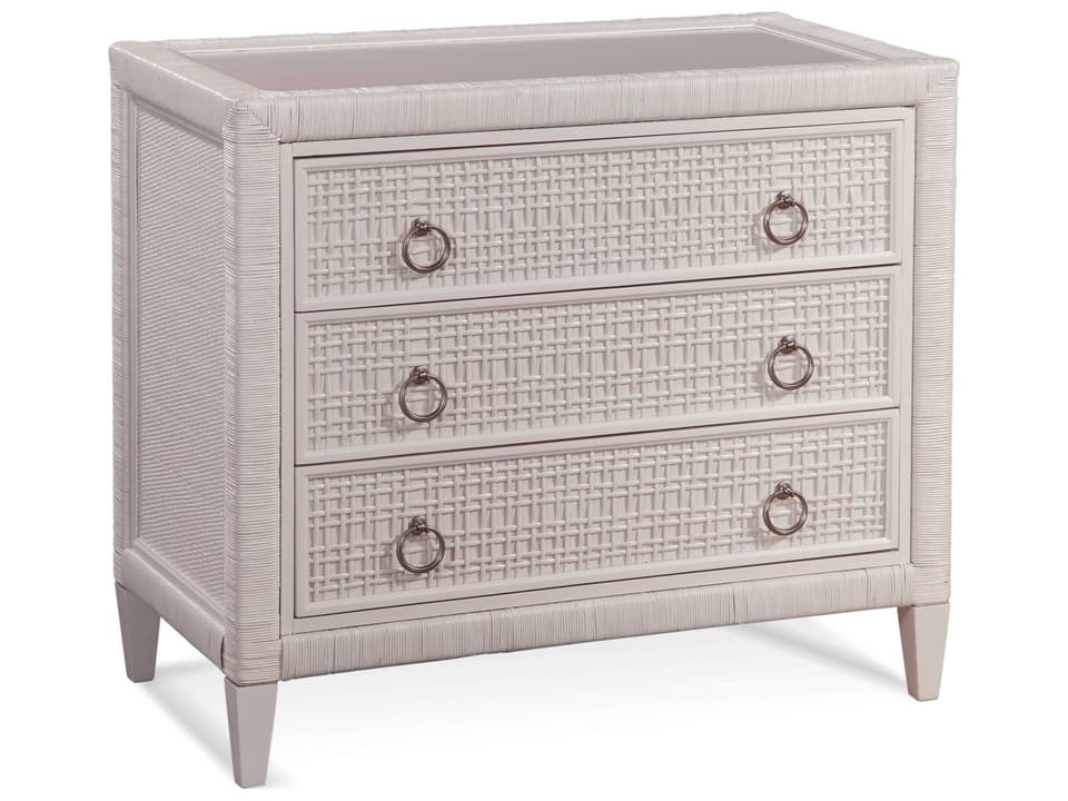 Naples 3-Drawer Nightstand with Glass Top