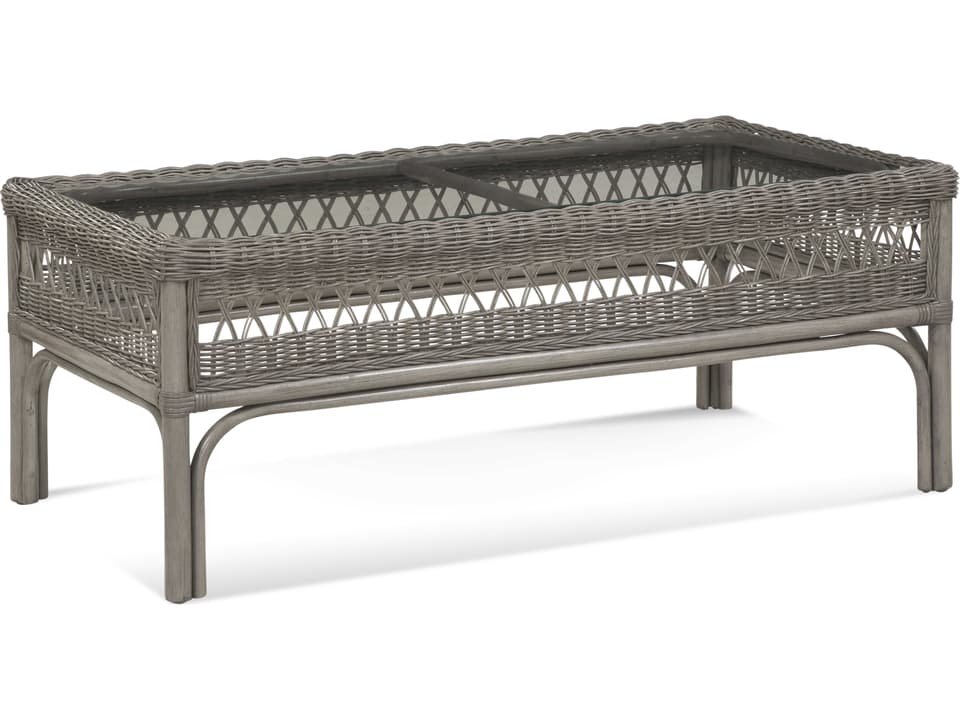 Nassau Rectangle Coffee Table in Wicker and Rattan