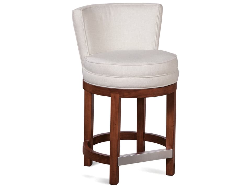 Upholstered 24-Inch Counter Stool with Memory Swivel